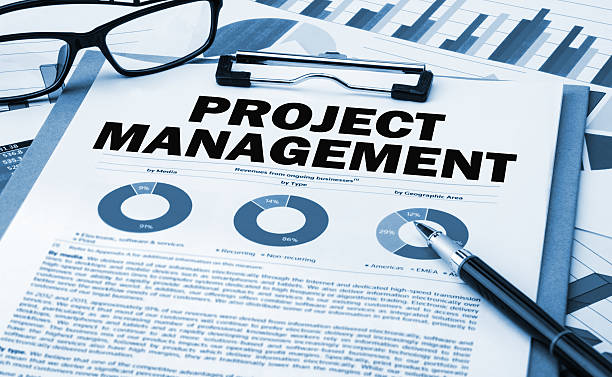 project management concept on clipboard project management concept on clipboard